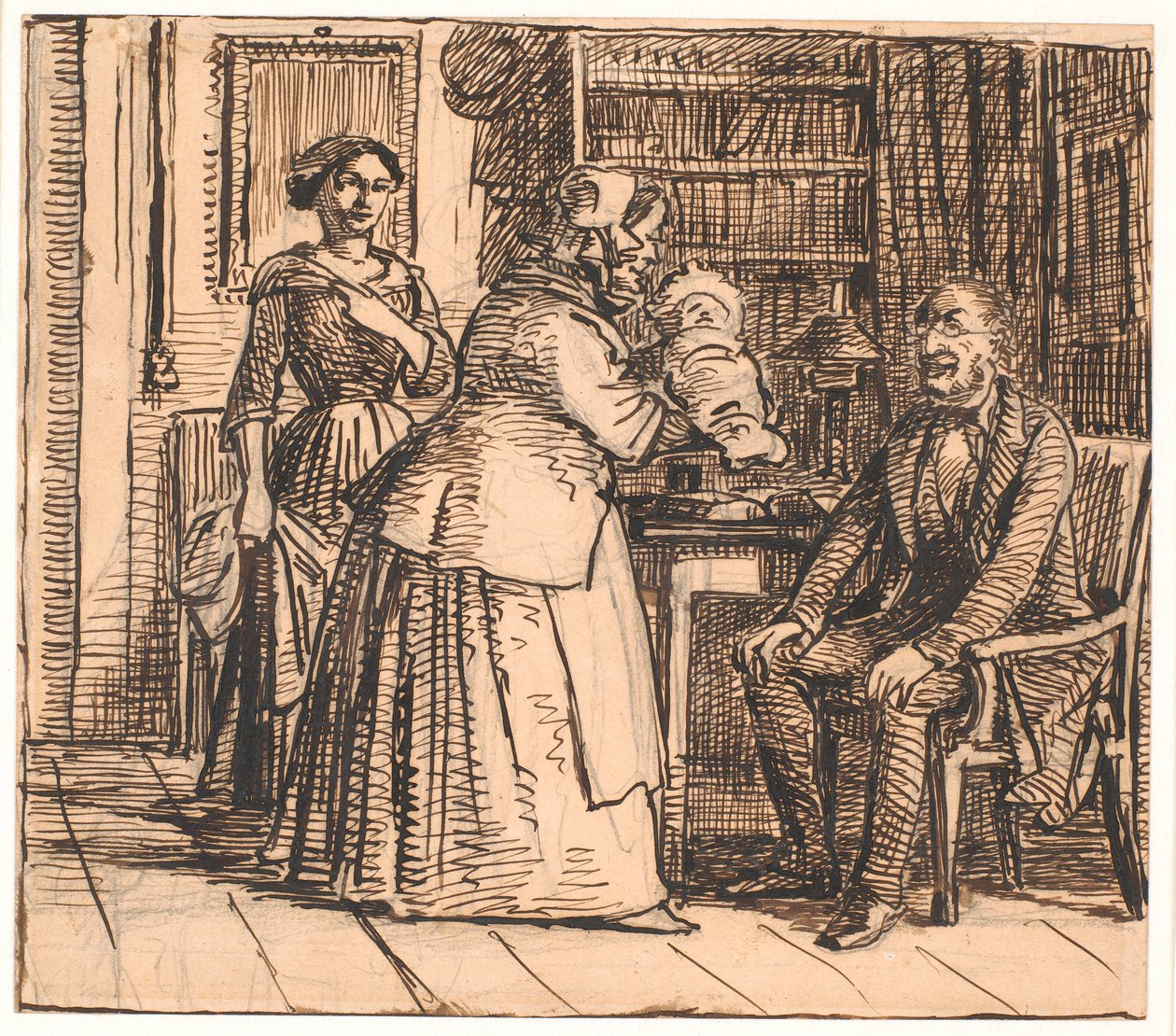 The Midwife Presents the Heir by Wilhelm Marstrand