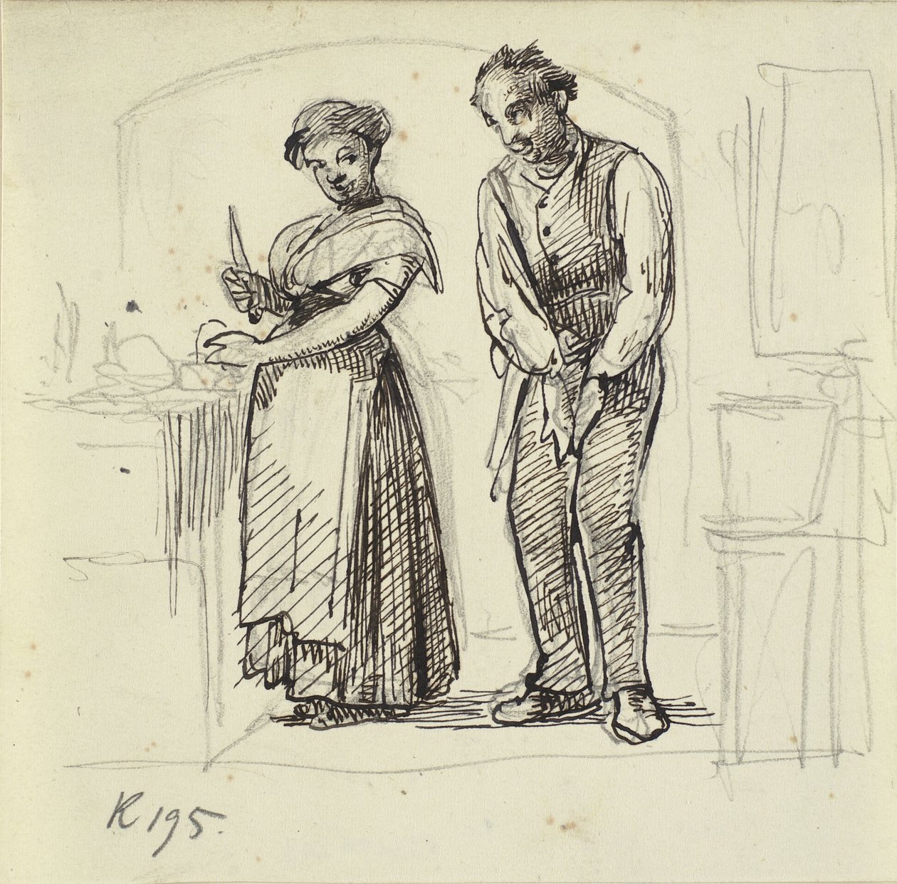 Flirting with the Cook by Wilhelm Marstrand