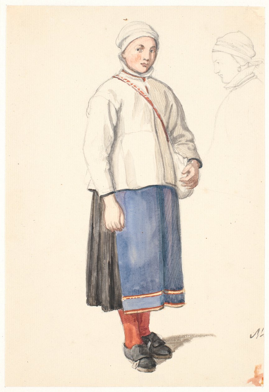 Standing Swedish Peasant Girl by Wilhelm Marstrand