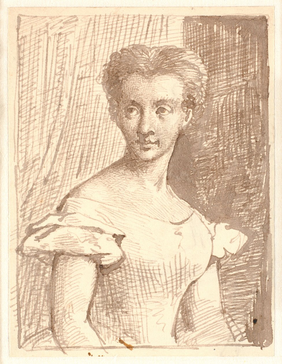 Study of Arendse Hulegaard, sitting, facing left by Wilhelm Marstrand
