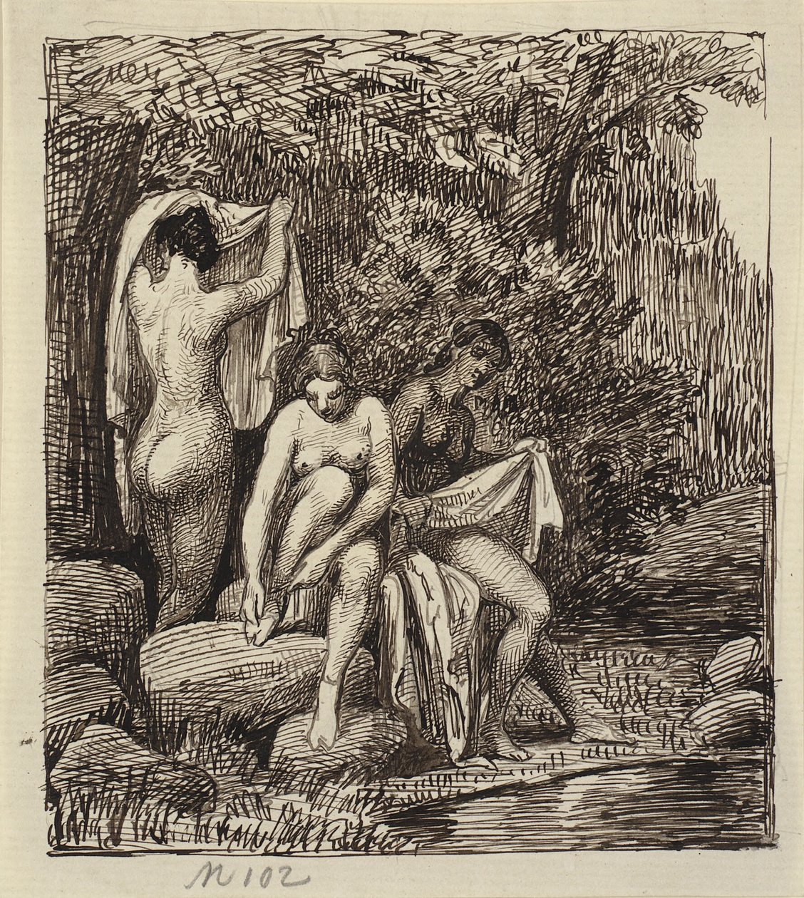 Three Bathing Women by Wilhelm Marstrand
