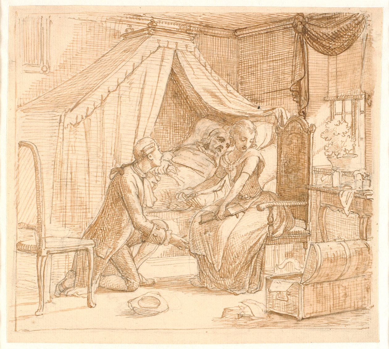 Betrothal at a Sickbed by Wilhelm Marstrand