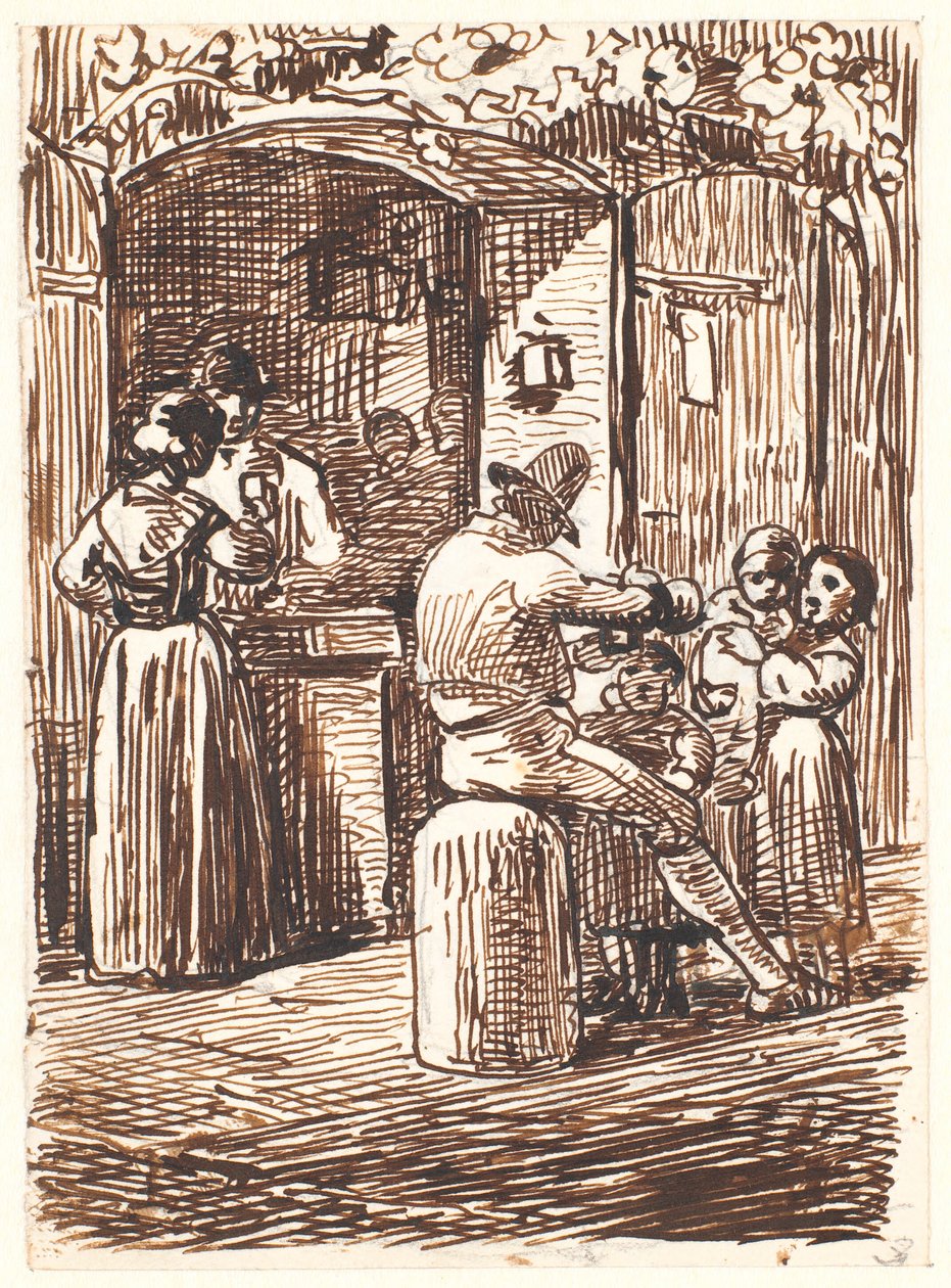 Outside a Wine Shop in Italy by Wilhelm Marstrand