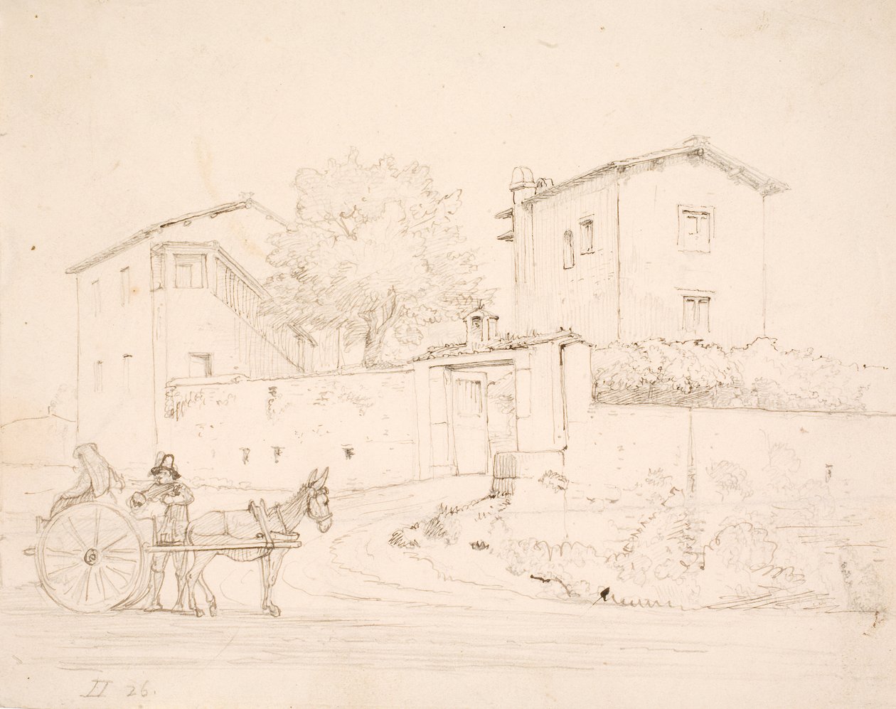 Donkey Cart Outside Porta del Popolo by Wilhelm Marstrand