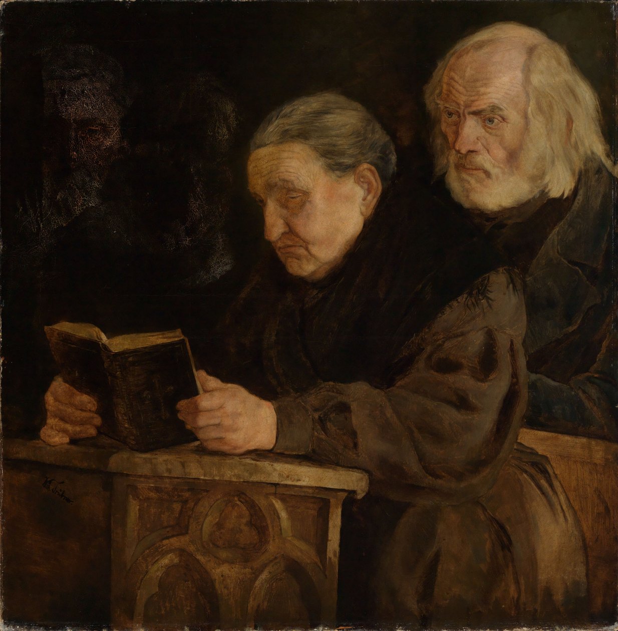 In the Church by Wilhelm Trübner