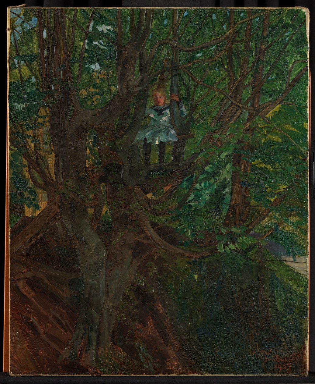 Girl in the Tree by Wilhelm Trübner