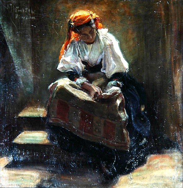 Girl with a Book by Wilhelm Wachtel