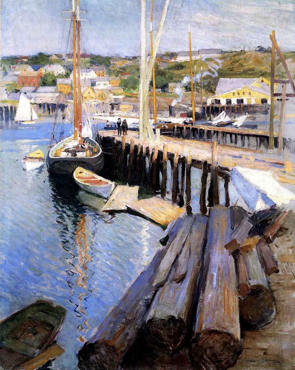 Fish Wharves, Gloucester, 1896 by Willard Leroy Metcalf