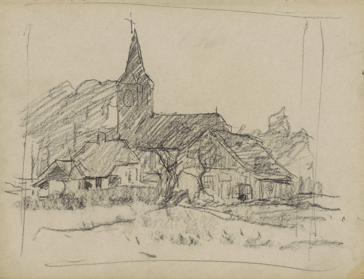 View of Diepenheim with the Johanneskerk by Willem Arnoldus Witsen