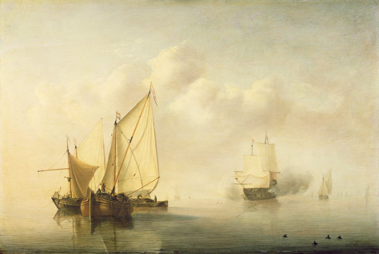 Calm Sea by Willem van de Velde