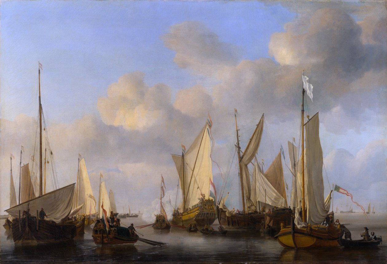 A Dutch Yacht Saluting by Willem van de Velde the Younger