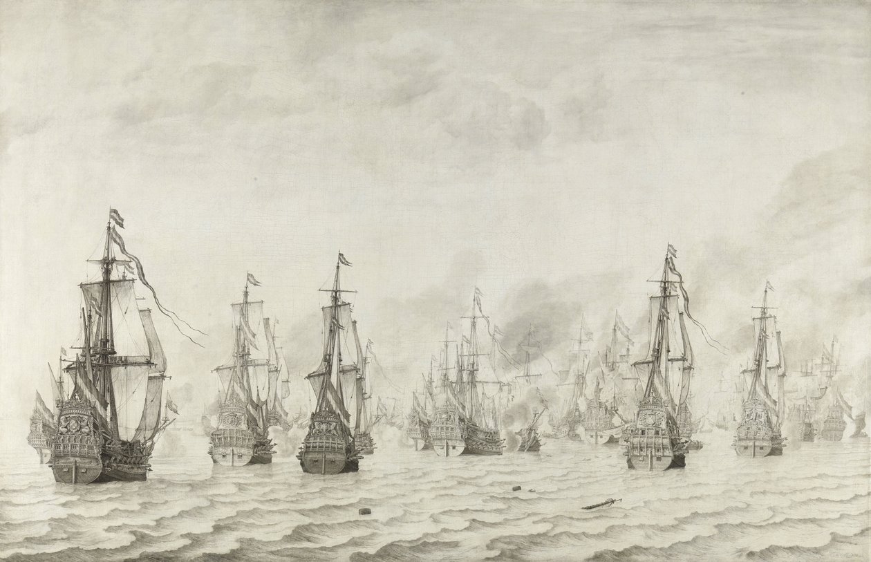 The Battle of Dunkirk, 1659 by Willem van de Velde the Elder