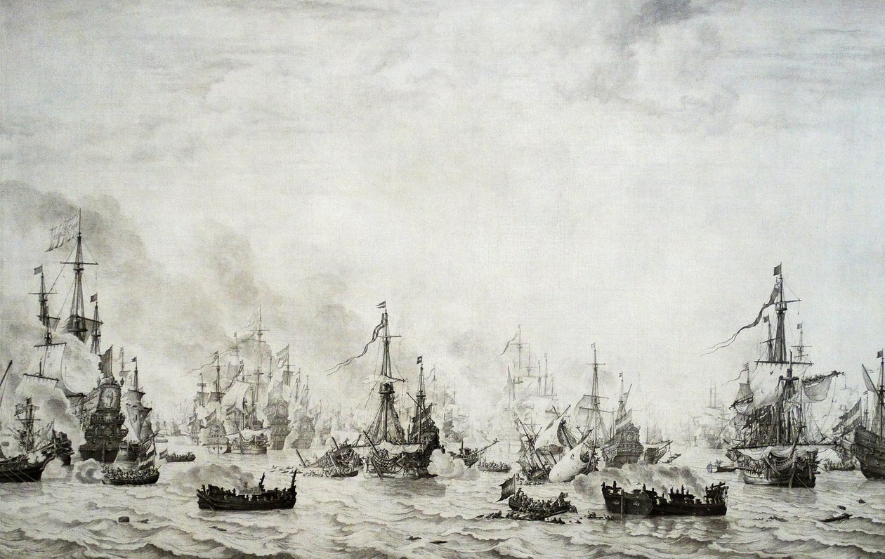 The Battle of the Downs by Willem van de Velde the Elder