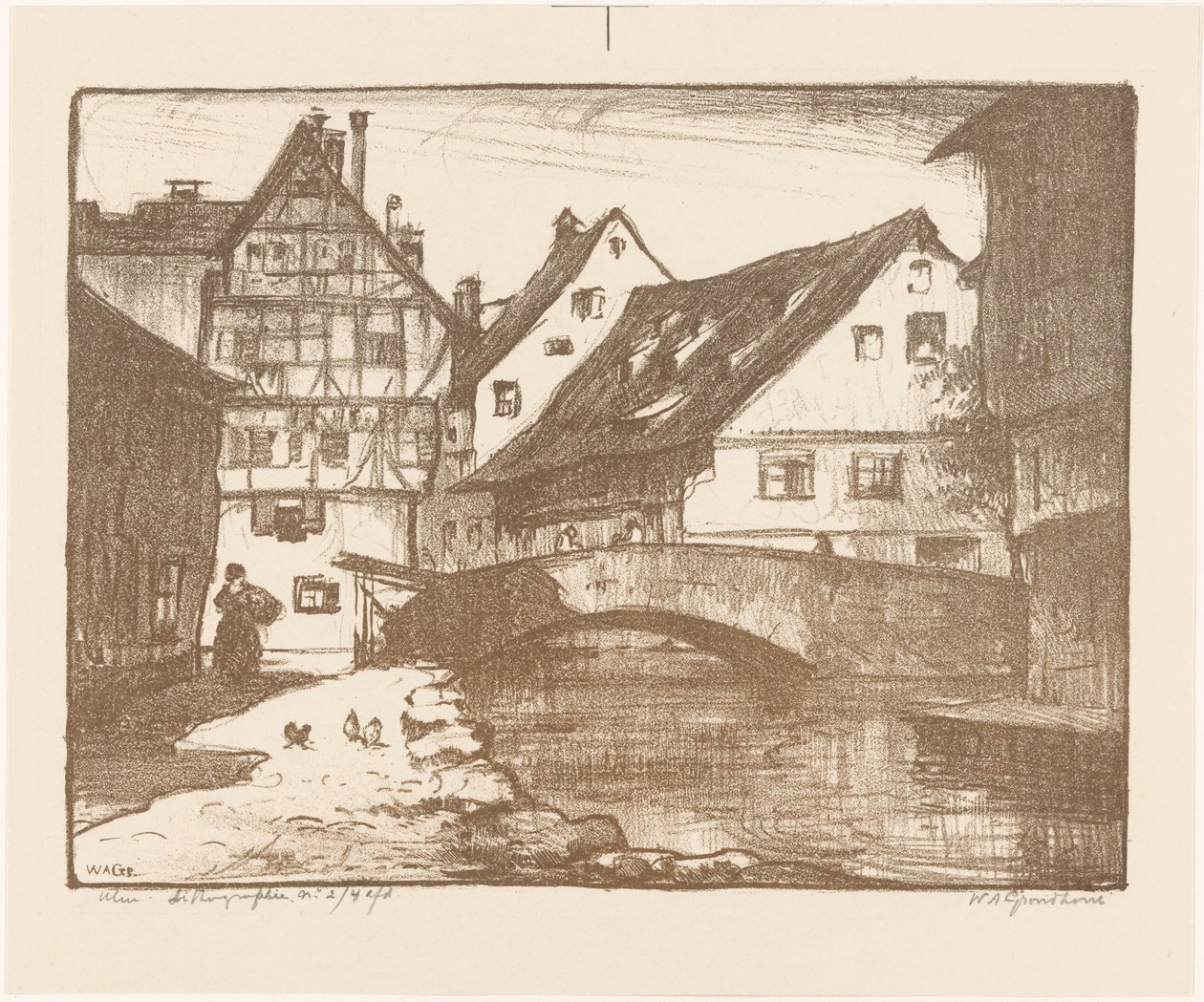 Ulm by Willem Adrianus Grondhout (signed by artist)