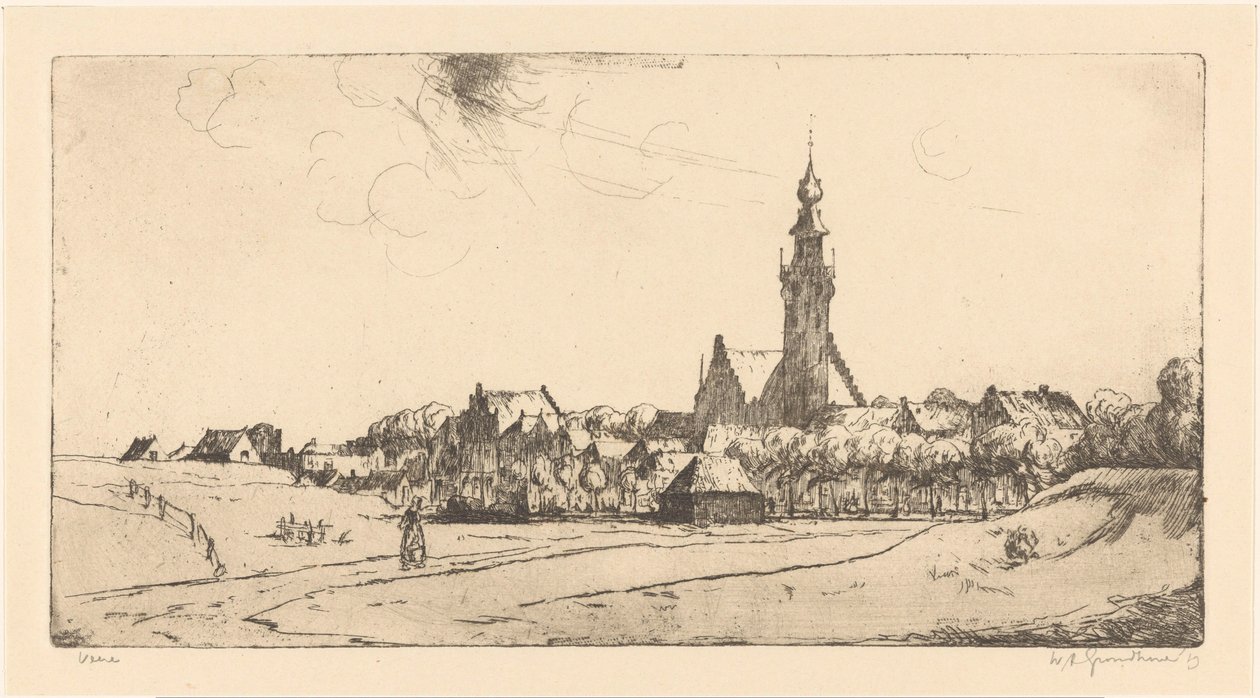 Veere by Willem Adrianus Grondhout (signed by artist)