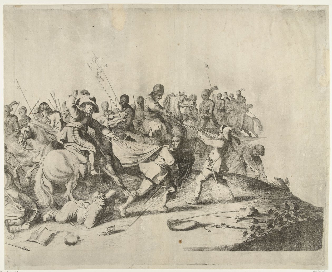Battle Between Horsemen and Foot Soldiers by Willem Basse
