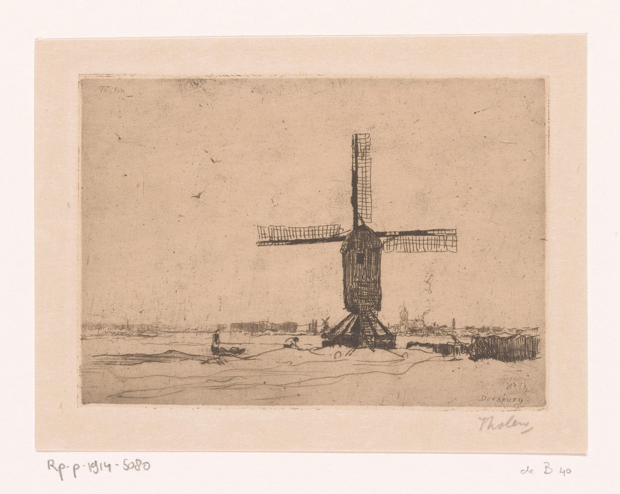 Doesburg Mill by Willem Bastiaan Tholen (signed by artist)