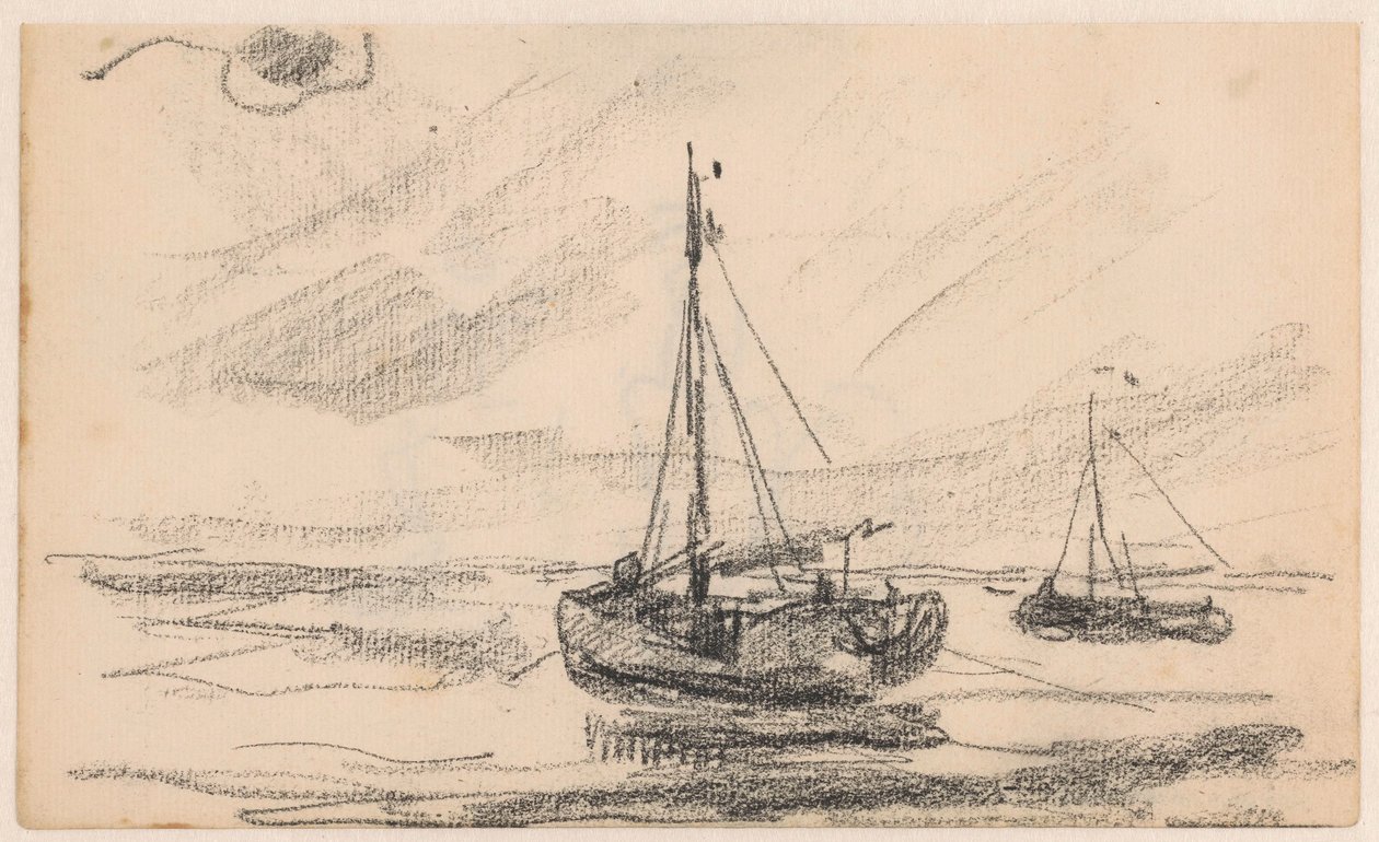 Two Fishing Boats at Sea by Willem Bastiaan Tholen