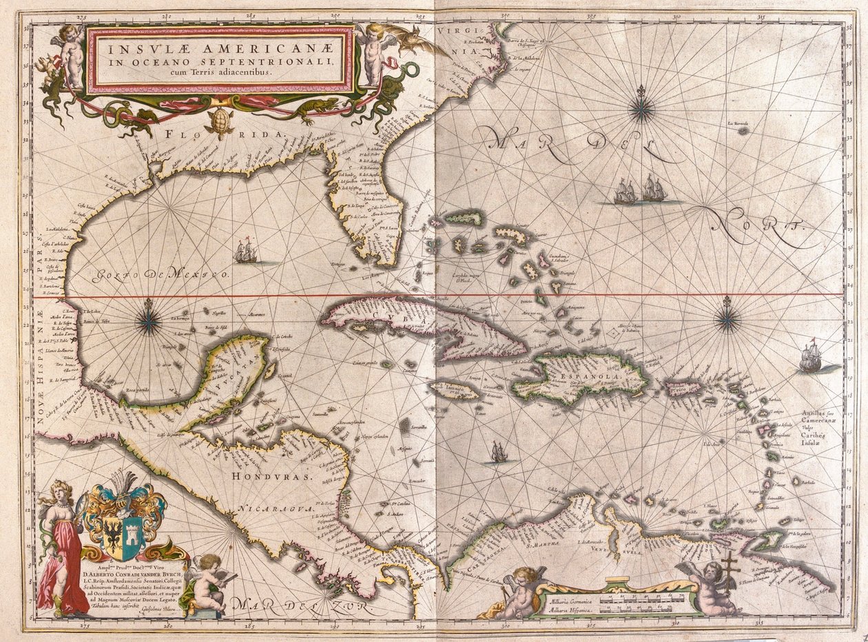 Caribbean, Honduras and Florida, in 