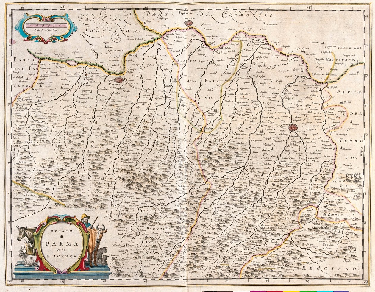 Cities of Parma and Piacenza, Italy, in 
