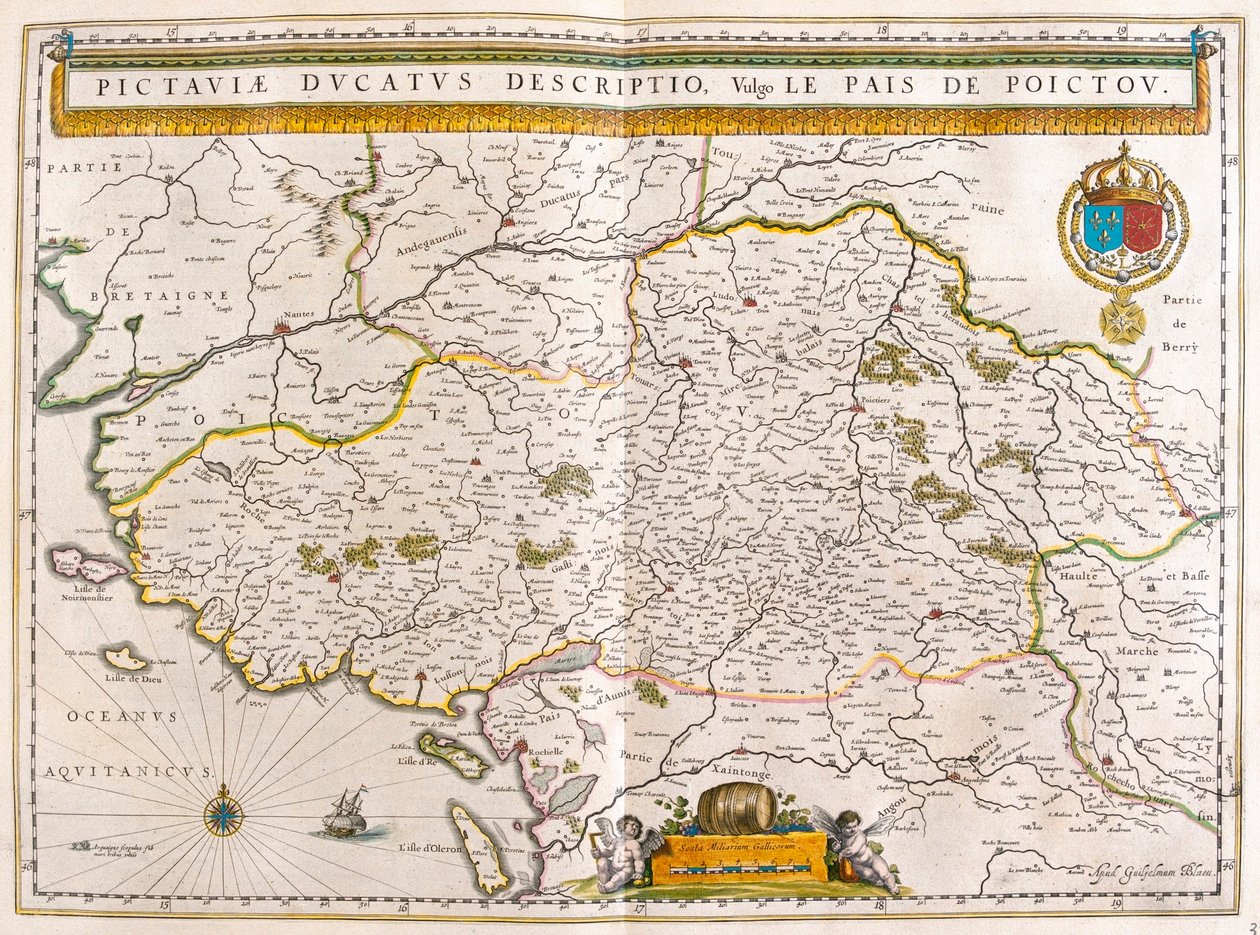 Coastline and Cities of Nantes and Rochelle, in 