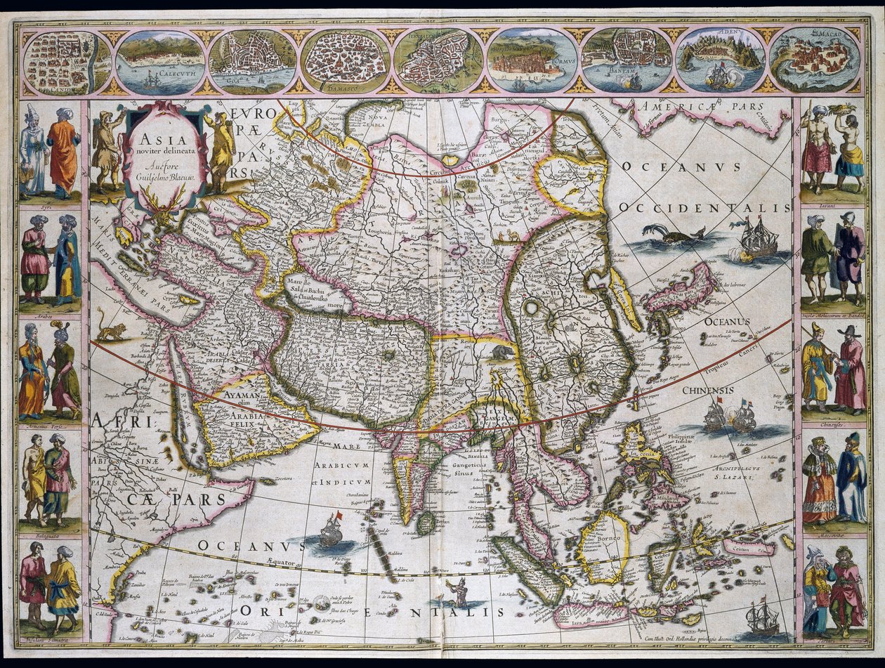 Map of Asia. Plate from an Atlas by Willem Janszoon Blaeu by Willem Blaeu