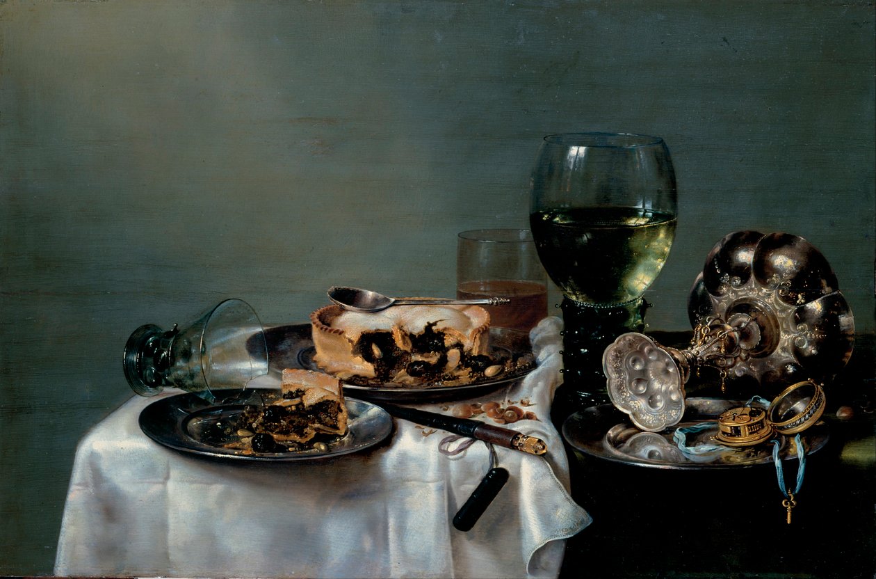 Breakfast Table with Blackberry Pie by Willem Claesz. Heda