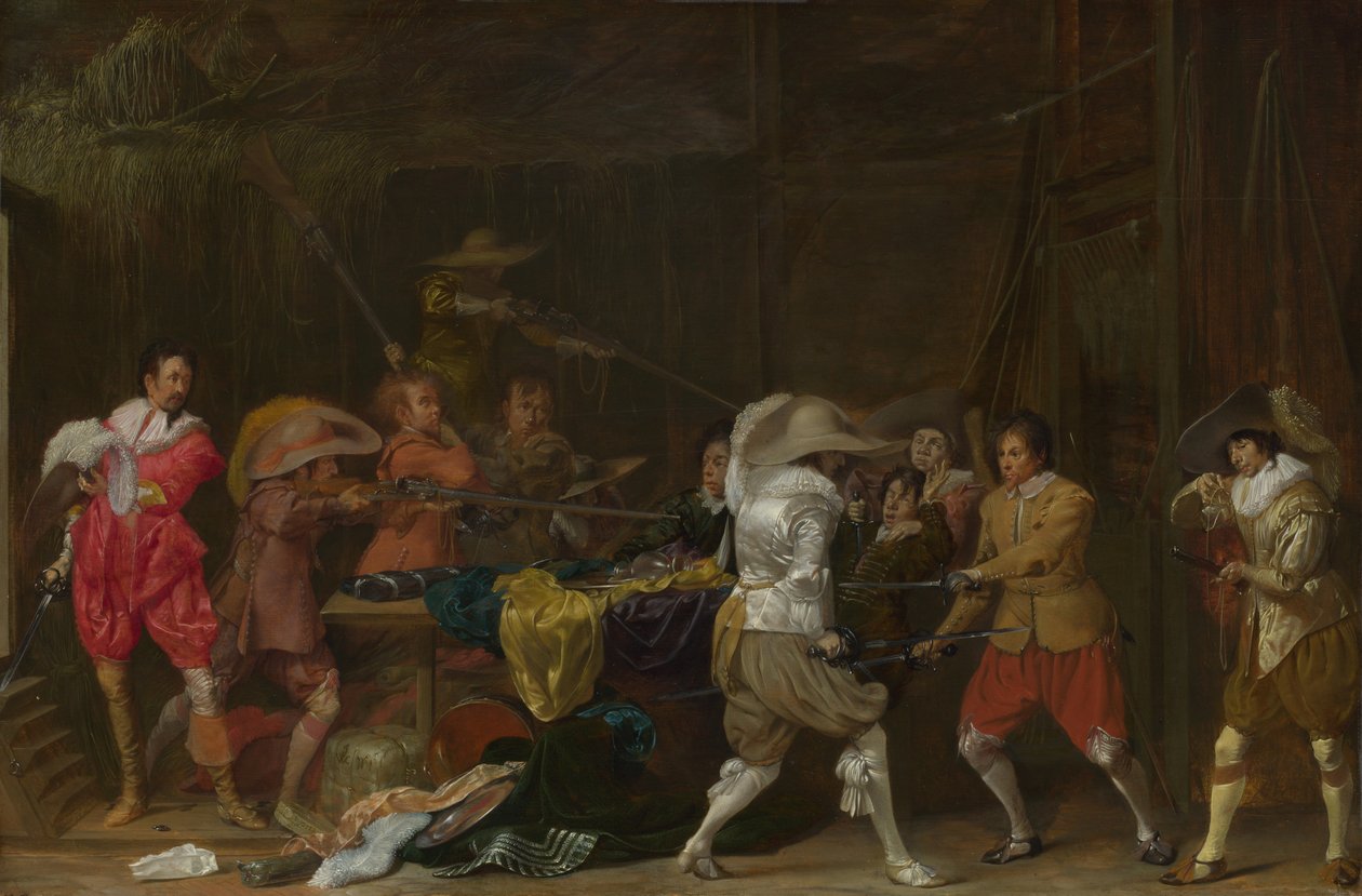 Soldiers fighting over Booty in a Barn, c.1623 by Willem Cornelisz Duyster