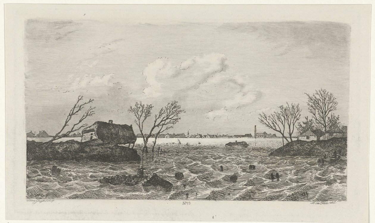 Dike Breach at Dreumel, 1855 by Willem Gruyter jr.