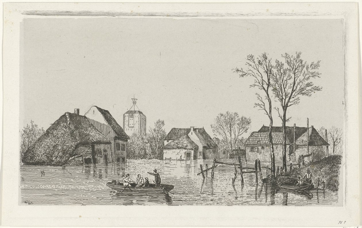 Flood at Beesd, 1855 by Willem Gruyter jr.