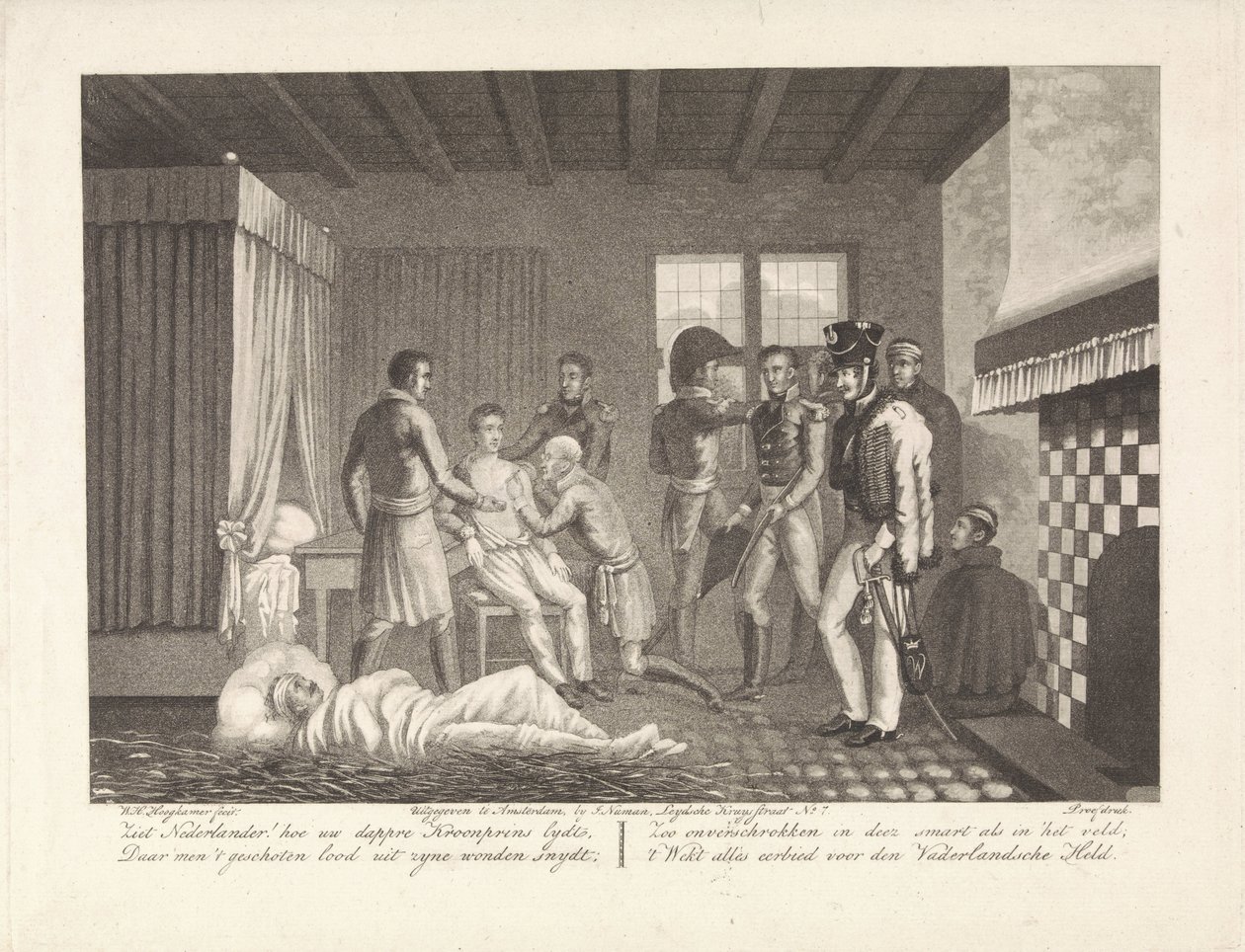Prince of Orange Under Medical Treatment in the Field Hospital, 1815 by Willem Hendrik Hoogkamer
