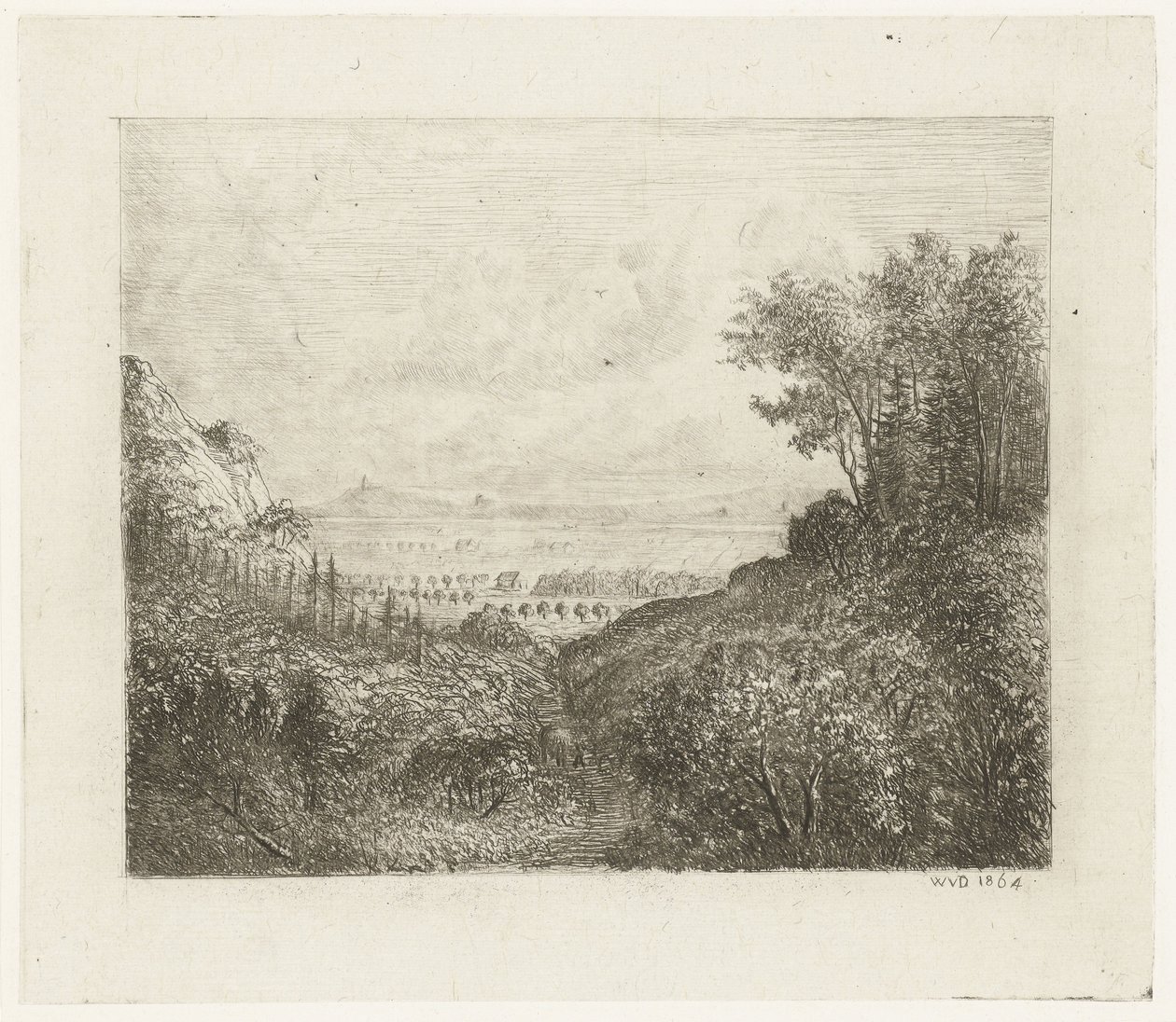Hill Landscape with Road to Valley by Willem Matthias Jan van Dielen
