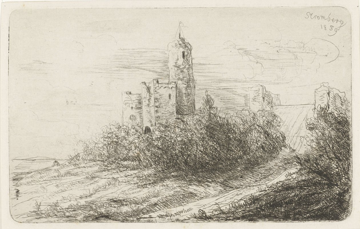 Ruins of Castle at Stromberg by Willem Matthias Jan van Dielen