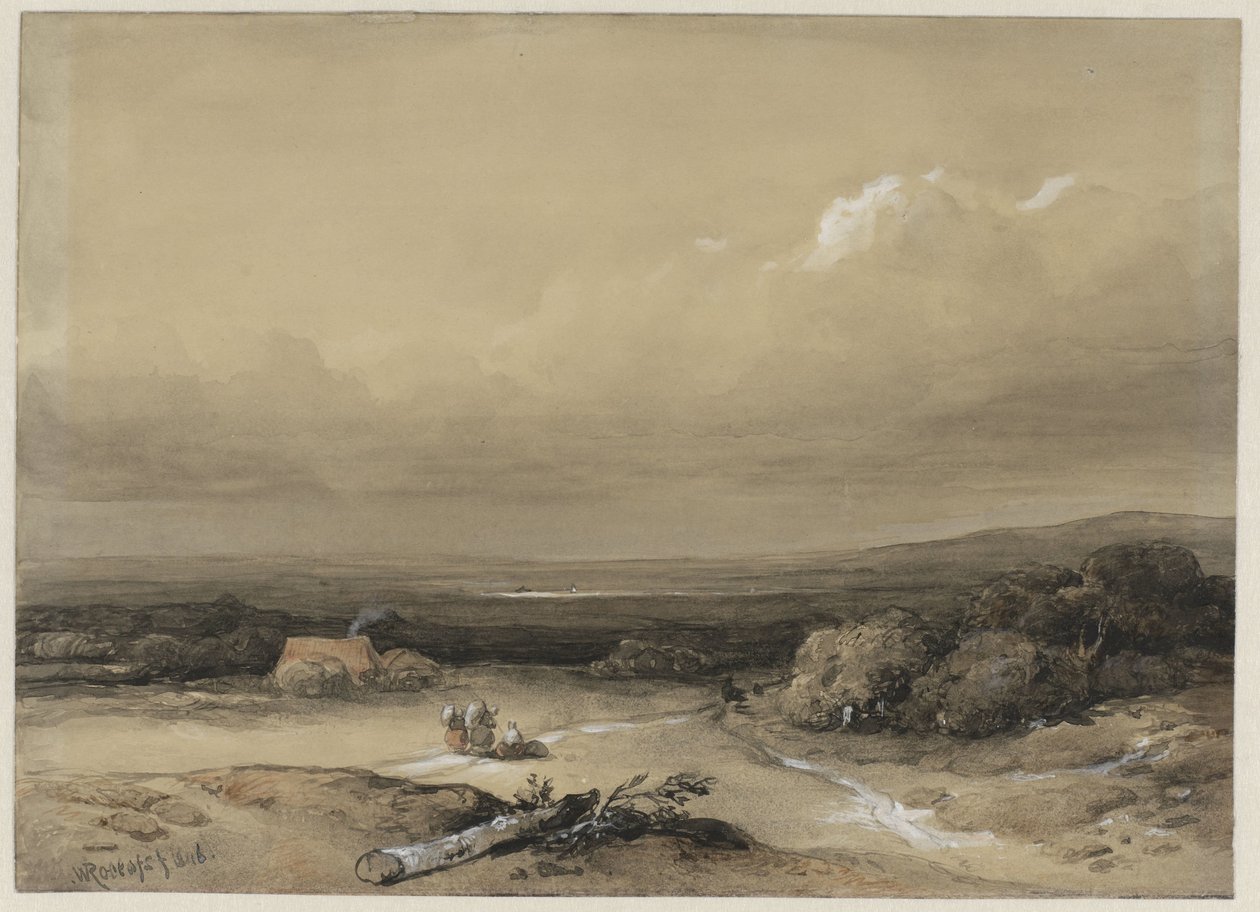 Landscape by Willem Roelofs (I) (signed by artist)