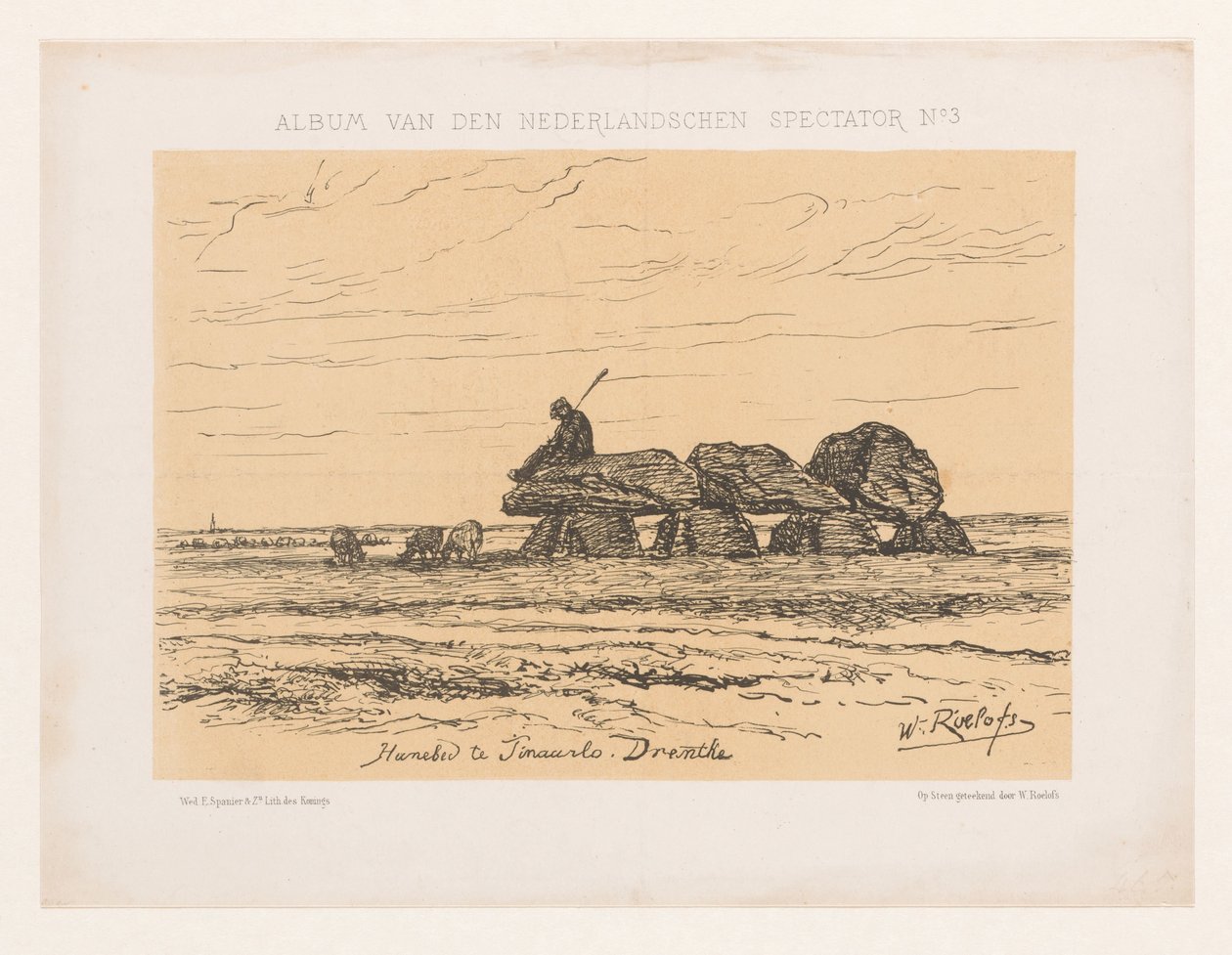 Dolmen at Tynaarlo in Drenthe (Album of the Dutch Spectator No 3) by Willem Roelofs (I)