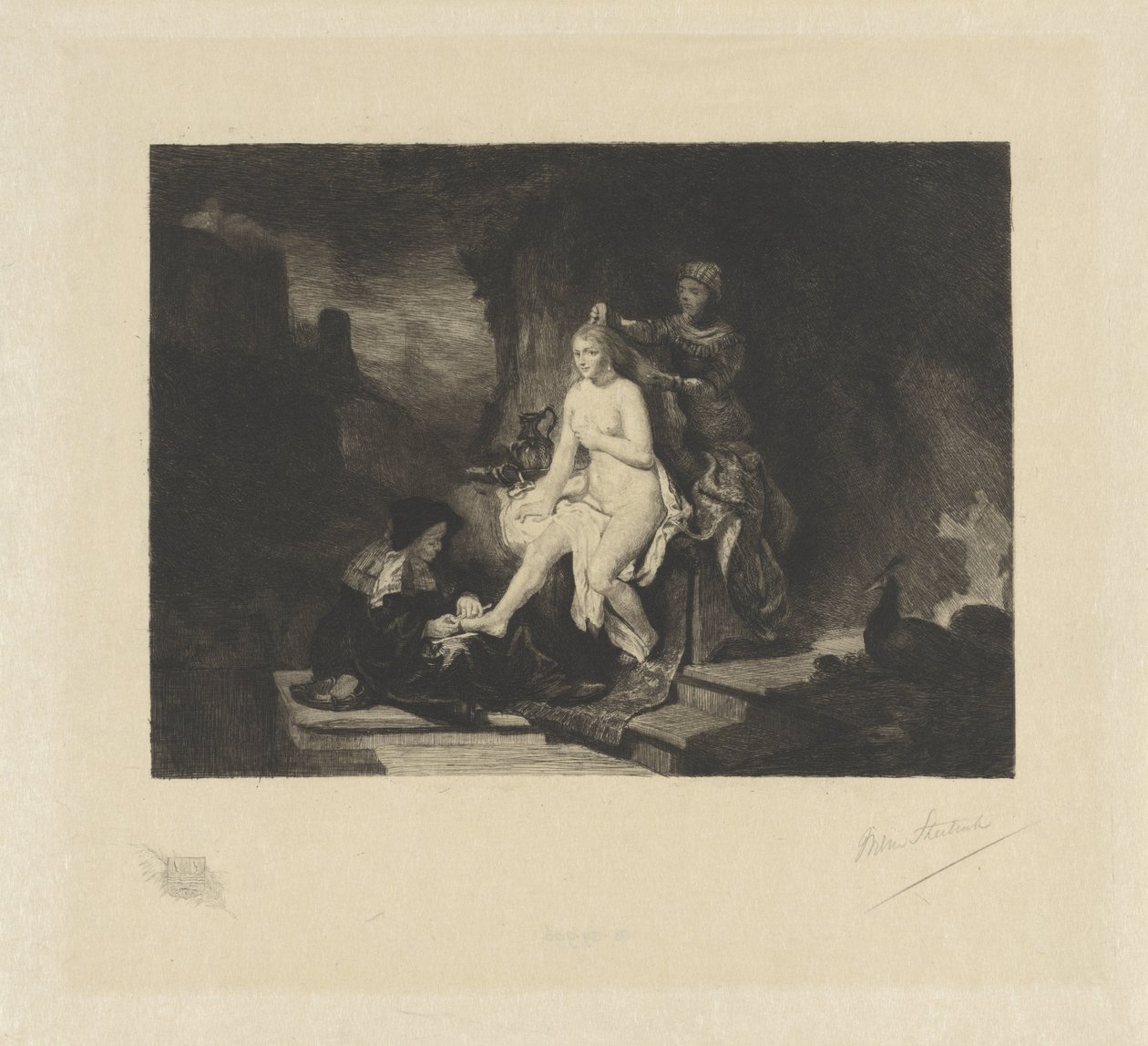 Toilet of Bathsheba by Willem Steelink (II) (signed by artist)