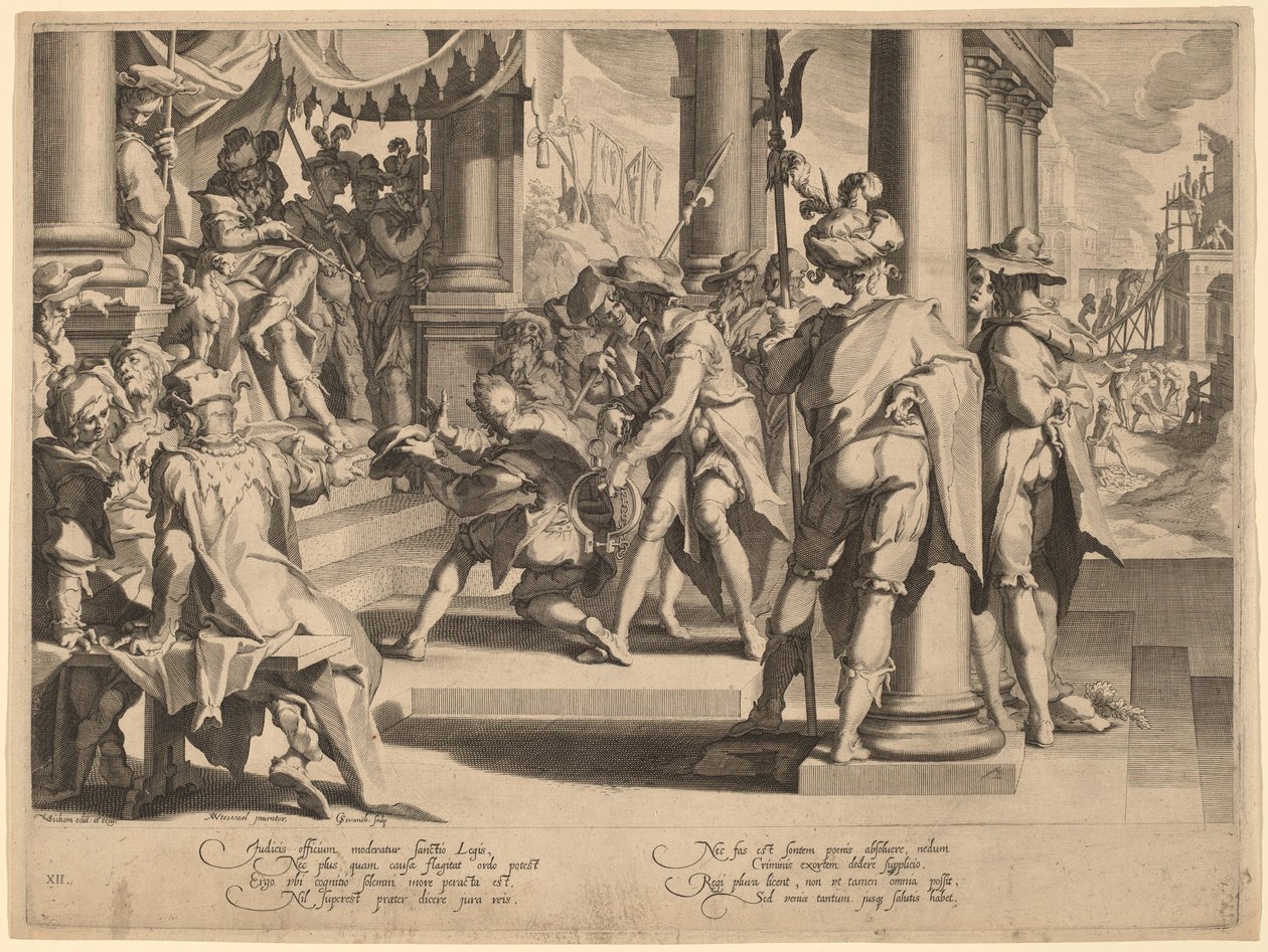 Allegory of Justice by Willem Swanenburgh, after Joachim Anthonisz Wtewael