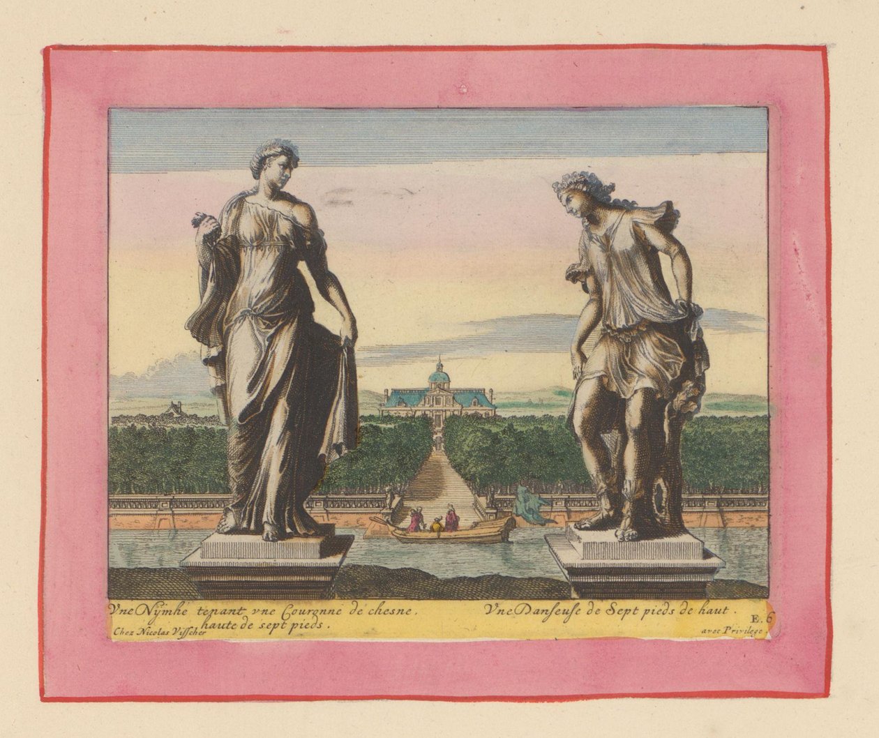 Statues of a Nymph with Laurel Wreath and a Dancer by Willem Swidde