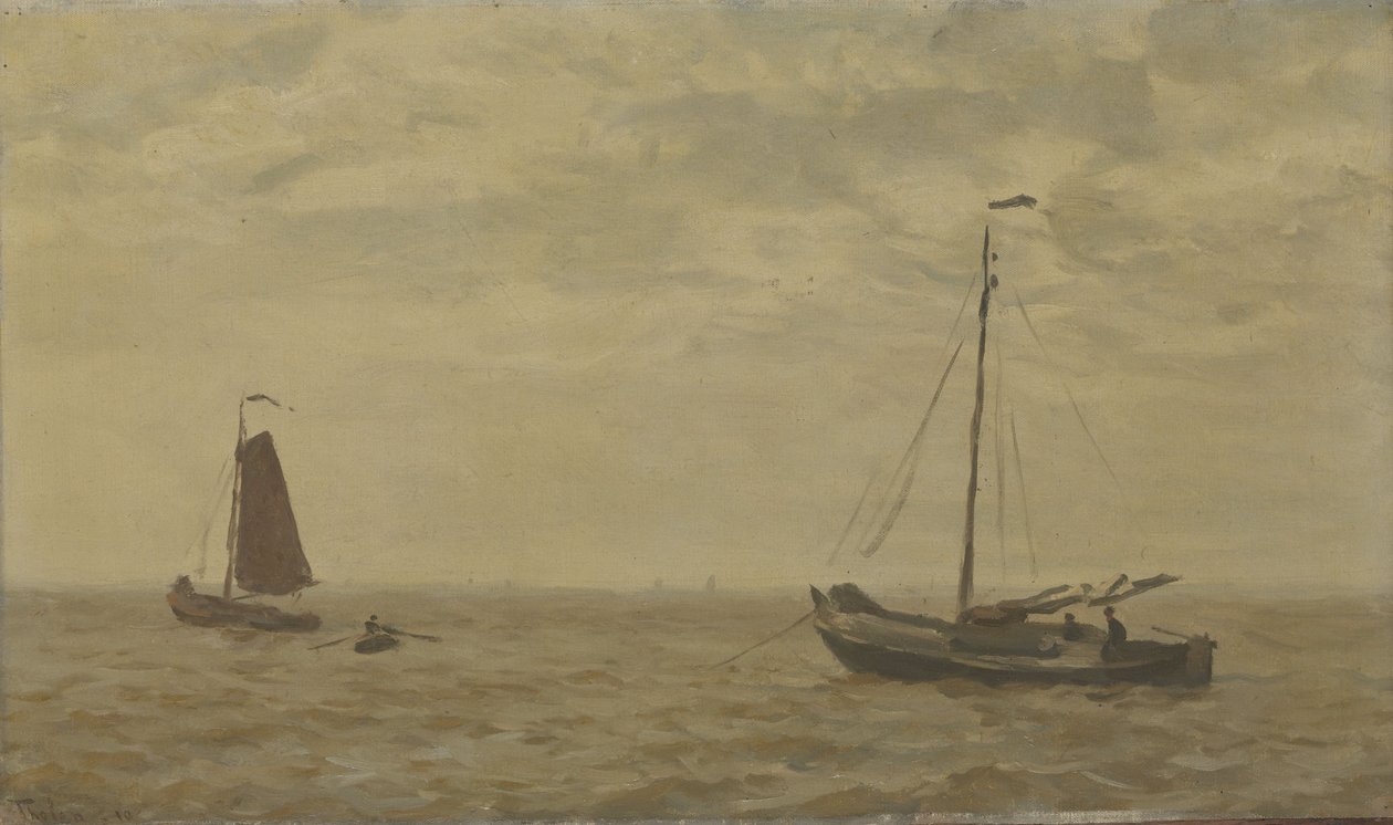 Seascape with Fishing Boats by Willem Tholen