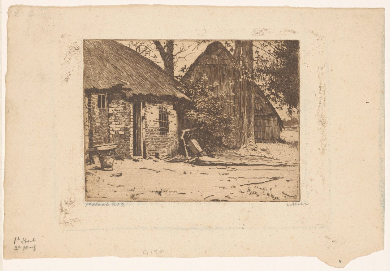 Farm with Barn in Brabant by Willem Witsen (signed by artist)