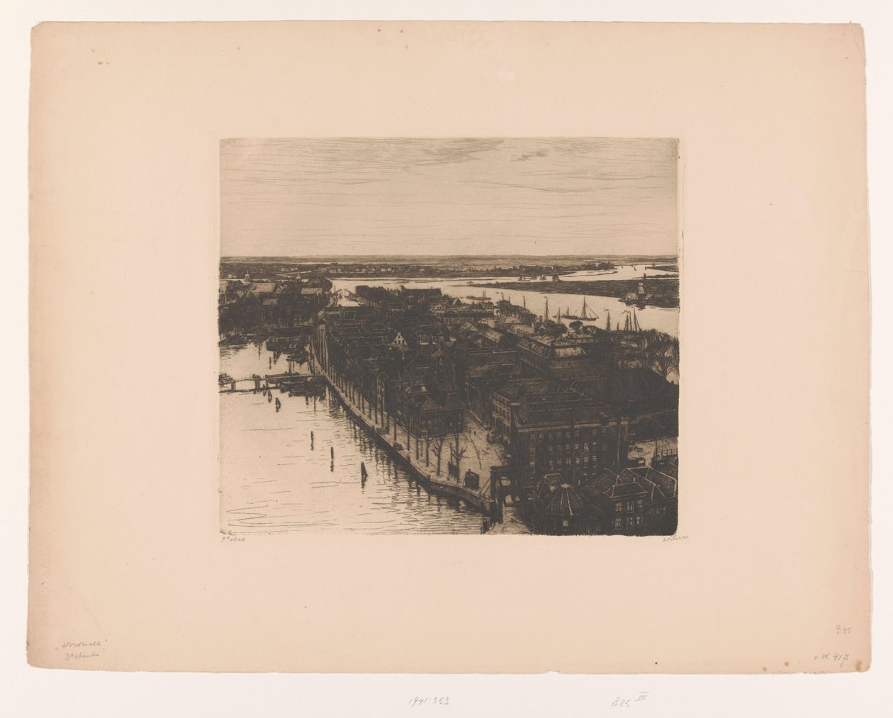 View of Dordrecht from the Tower of the Great Church by Willem Witsen (signed by artist)