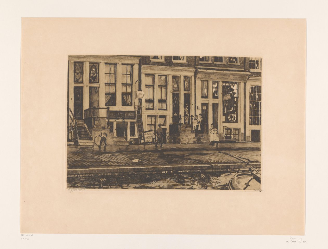 View of Oude Waal in Amsterdam by Willem Witsen (signed by artist)
