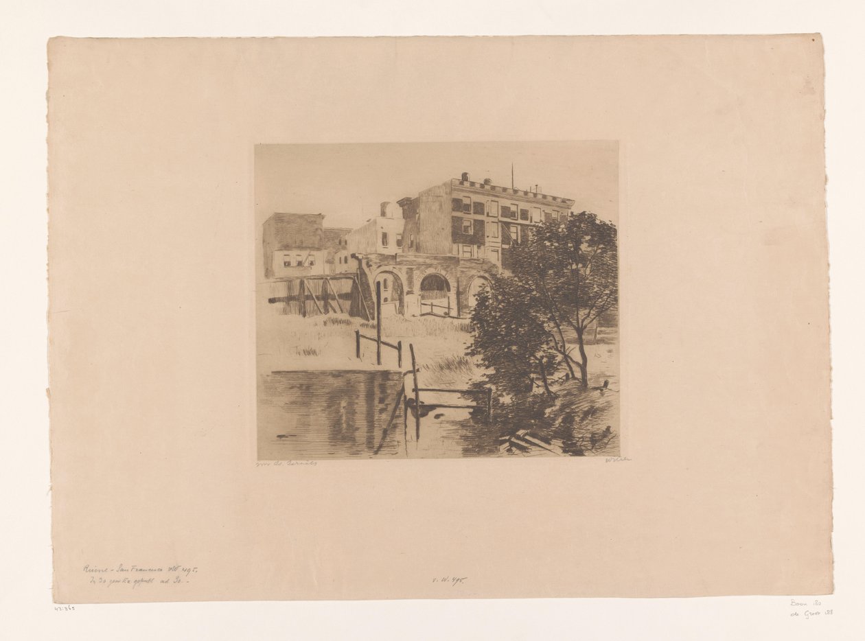 View of a Ruin in San Francisco by Willem Witsen (signed by artist)