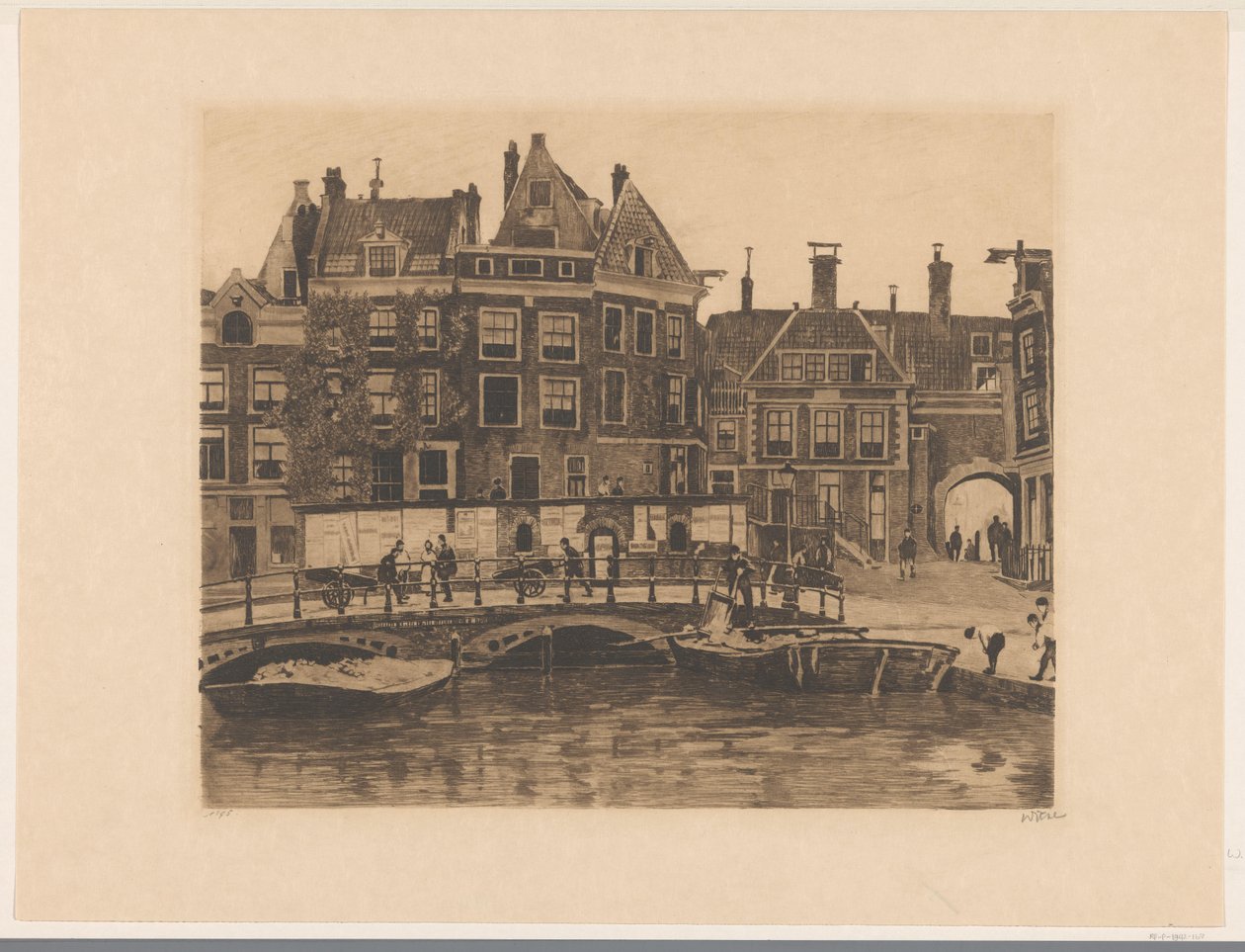 View of the Beurspleintje in Amsterdam by Willem Witsen (signed by artist)