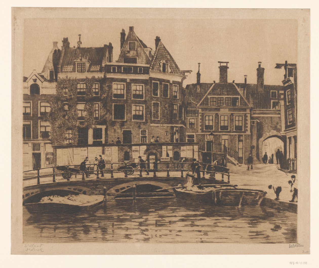 View of the Beurspleintje in Amsterdam by Willem Witsen (signed by artist)