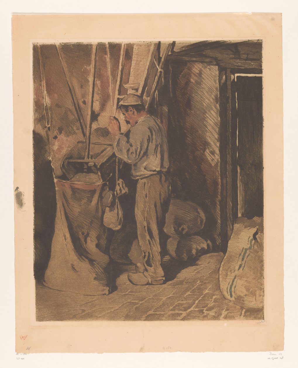 Miller with a Sack of Flour by Willem Witsen (signed by artist)