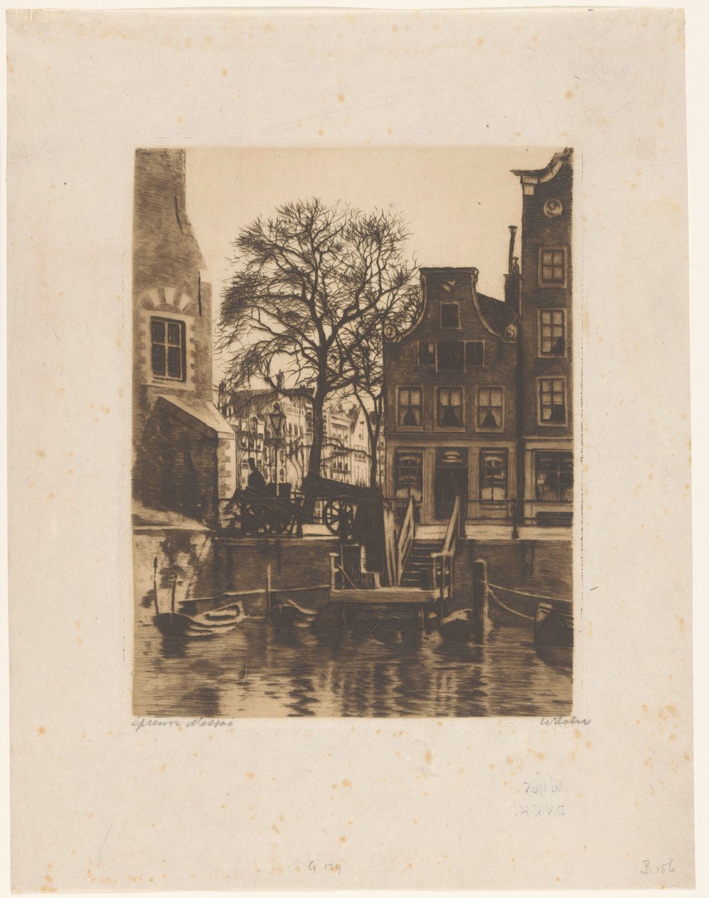 View of the Montelbaanstoren in Amsterdam by Willem Witsen (signed by artist)