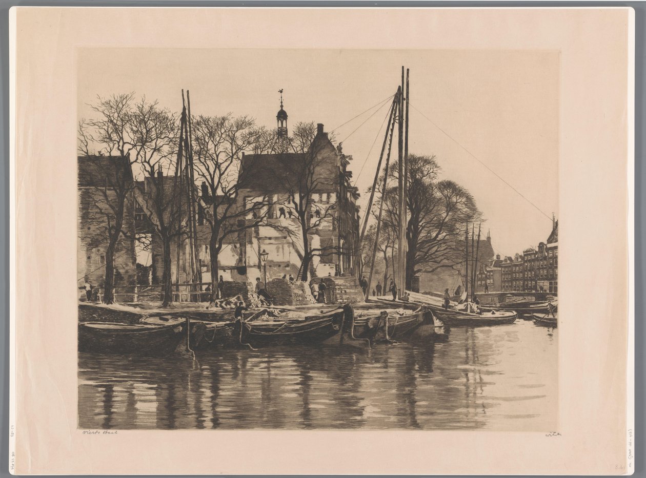 Demolition of a Building at the Intersection of Binnenkant and Prins Hendrikkade Binnenkant with Demolition by Willem Witsen (signed by artist)