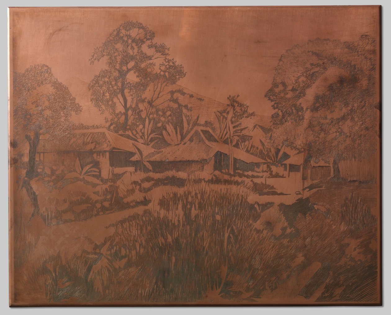 Buitenzorg, Kampong Houses, Salak and Cedeh on the Right in the Background by Willem Arnoldus Witsen