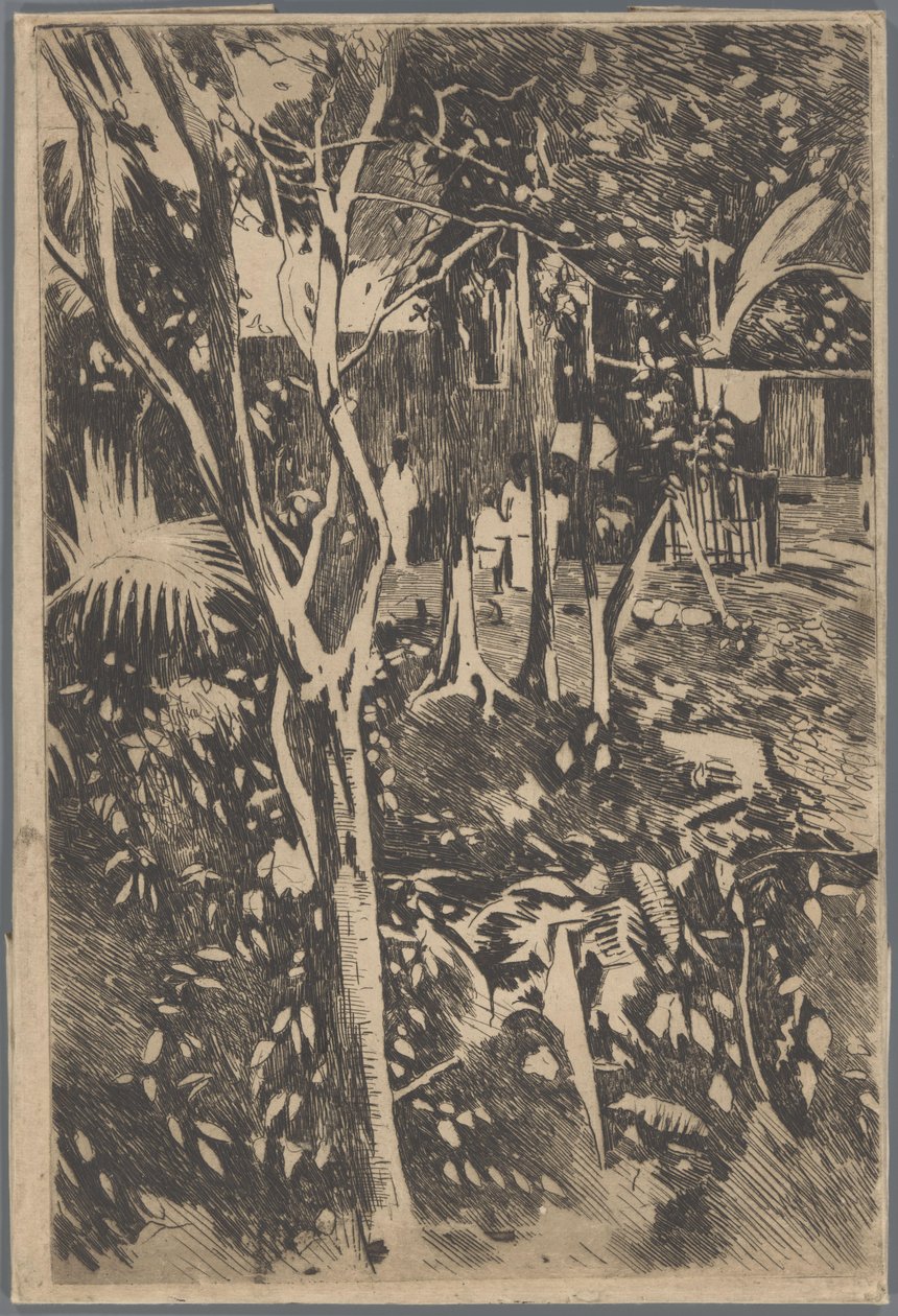 Family in the Garden of Hotel Bellevue, Buitenzorg by Willem Arnoldus Witsen